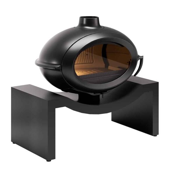 Poêle à Bois en Fonte Brio sur Banc 1 mètre Raccordable